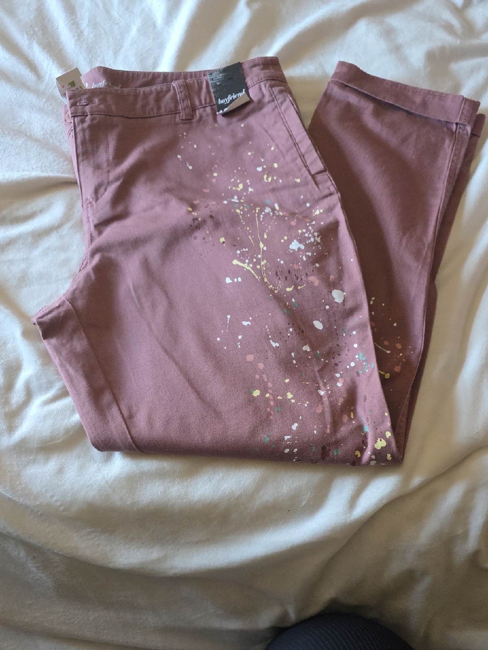 New York & Company Mauve Pants with Neon Accent Swatches
